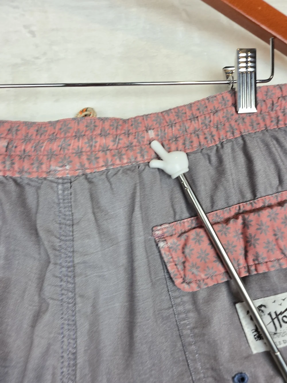 Howler Brothers‎ Swim Shorts Mens 34 Gray Coral Print Waist Drawstring Trunks